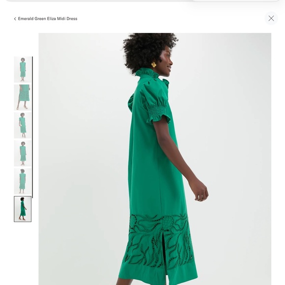 Tuckernuck Emerald Green Puff Sleeve Midi Dress - Picture 3 of 9